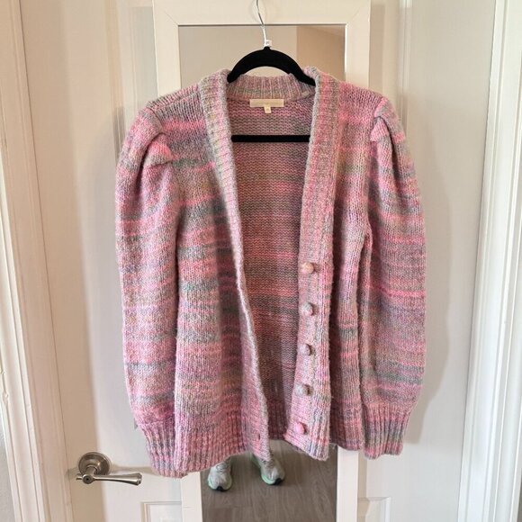 Loveshackfancy Womens Wilford Wool-Blend Boyfriend Cardigan, Pink Size XS - Picture 2 of 5